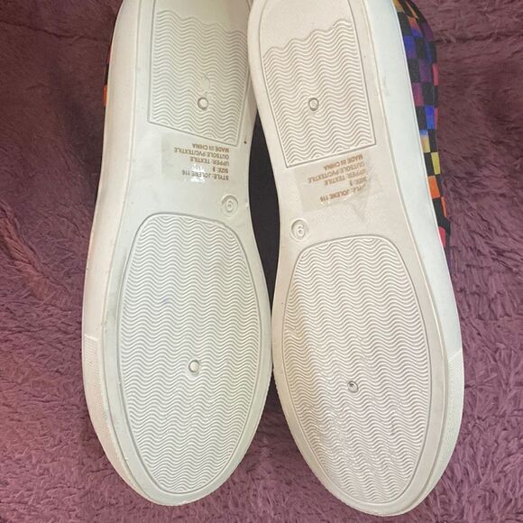Rainbow Checkered Slip Ons - Picture 6 of 6